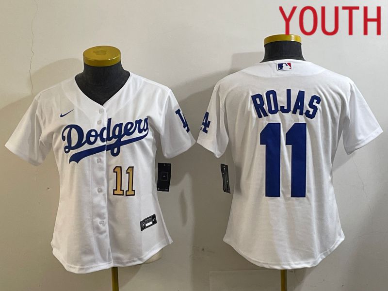 Youth Los Angeles Dodgers 11 Rojas White Game 2024 Nike MLB Jersey style 6